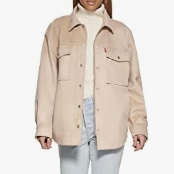 Levi’s Women’s Faux Suede Shirt Jacket Sand Size XL - Picture 9 of 9